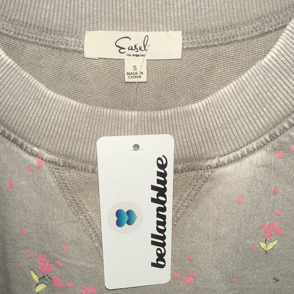 Easel Gray Sweatshirt Sm with Pink and Yellow Highlights - Picture 2 of 4